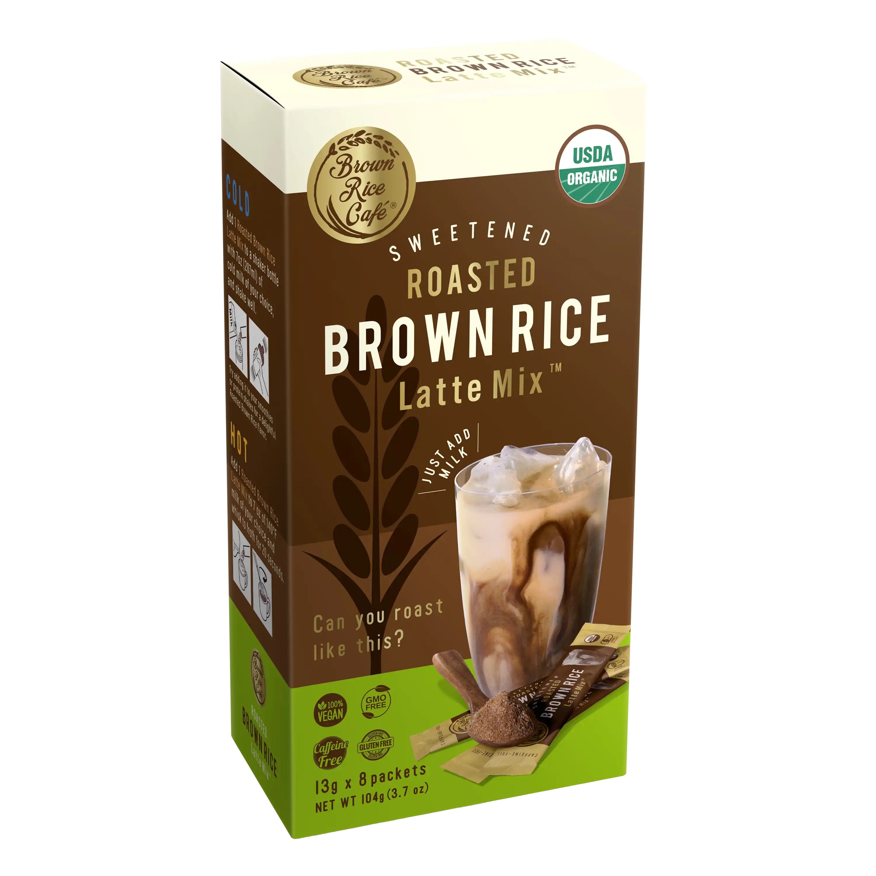 Sweetened Roasted Brown Rice Latte Mix (8 packets) – Brown Rice Cafe USA